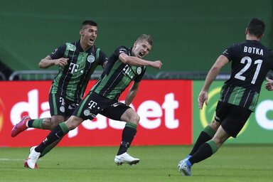 Sigér Dávid öröme a Fradi vezető gólja után