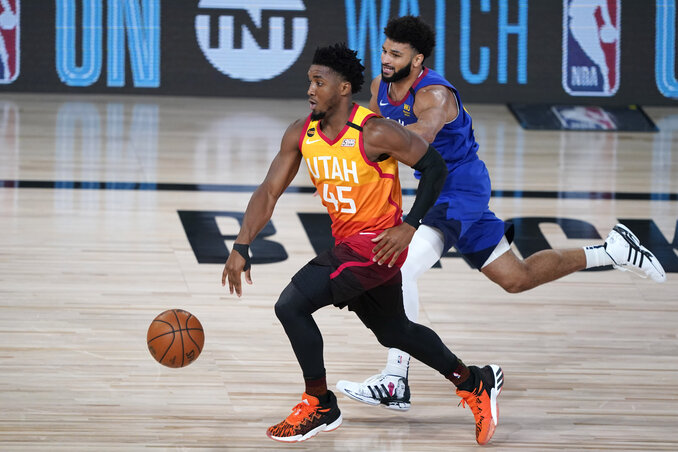 Donovan Mitchell és Jamal Murray, a Utah–Denver párharc két főszereplője (Fotó: Beta/AP)