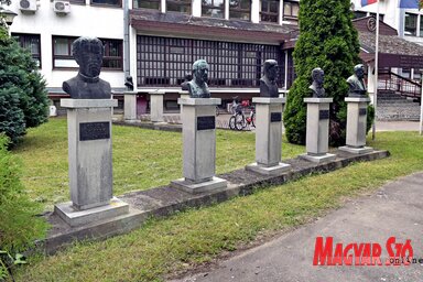 Orvosok mellszobrai a Közegészségügyi Intézet előtt (Fotó: Gergely Árpád)