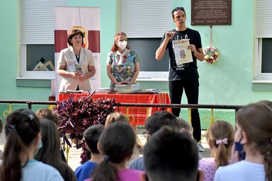De Negri Ibolya, Varjú Márta és Benedek Miklós a bemutatón (Gergely Árpád felvétele)