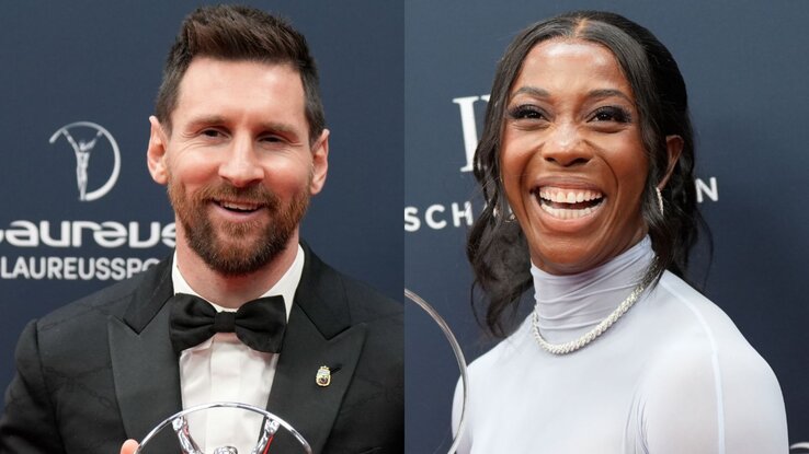 Messi és Fraser-Pryce (Kép: Sky Sports)