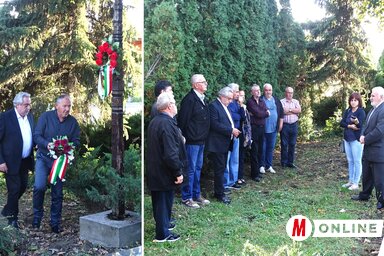 Koszorúzás és megemlékezés a kopjafánál (Góbor Béla felvétele)
