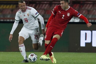 Könyves Norbert első válogatottmeccsén gólt szerzett (Fotó: Beta/AP)