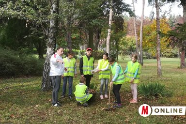 Általános és középiskolások csinosították a parkot (Fehér Rózsa felvétele)