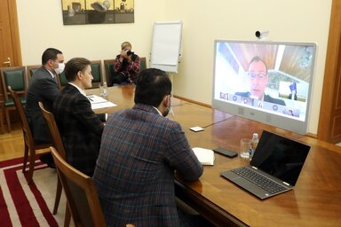 Ana Brnabić kormányfő Jan Kees Martijnnel tárgyal videókonferencia keretében (Fotó: Beta)