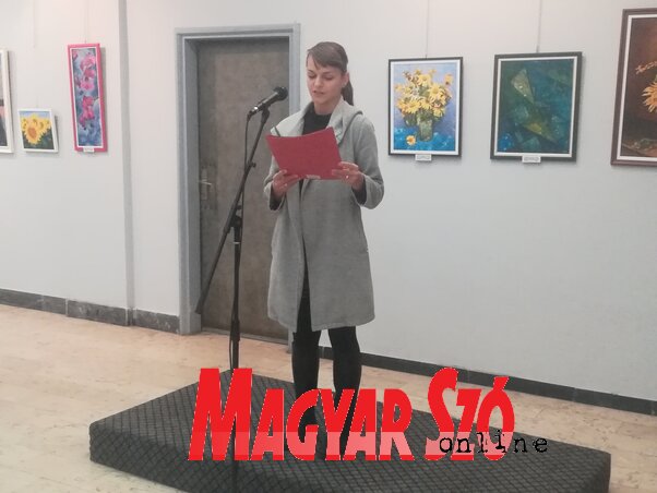 Bíró Tímea a tárlatmegnyitón (Fotó: Lukács Melinda) Bíró Tímea a tárlatmegnyitón (Fotó: Lukács Melinda)