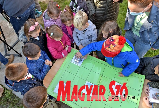 A gyerekek élvezik a munkát a Bee Bot robottal (Fotó: Gergely Árpád) A gyerekek élvezik a munkát a Bee Bot robottal (Fotó: Gergely Árpád)