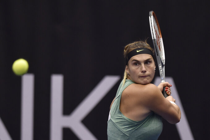 Arina Szabalenka csúnyán megverte honfitársnőjét az ostravai döntőben (Fotó: Beta/AP)