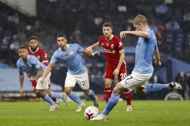 De Bruyne elhibázott büntetője (Fotó: Beta/AP)