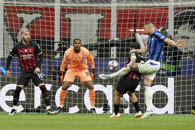 Džeko megszerzi az Inter első gólját (Fotó: Beta/AP)