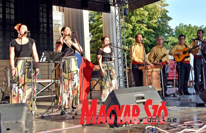 A chilei Grupo Folclórico Pregón Criollo a világzenei színpadon (Fotó: Gergely Árpád)