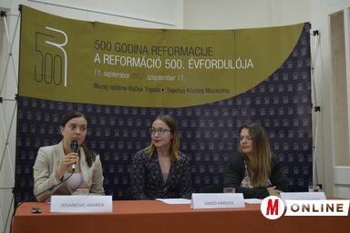 Jovanović Andrea, Gazsó Hargita és Fekete Annamária a sajtótájékoztatón (Herceg Elizabetta felvétele)