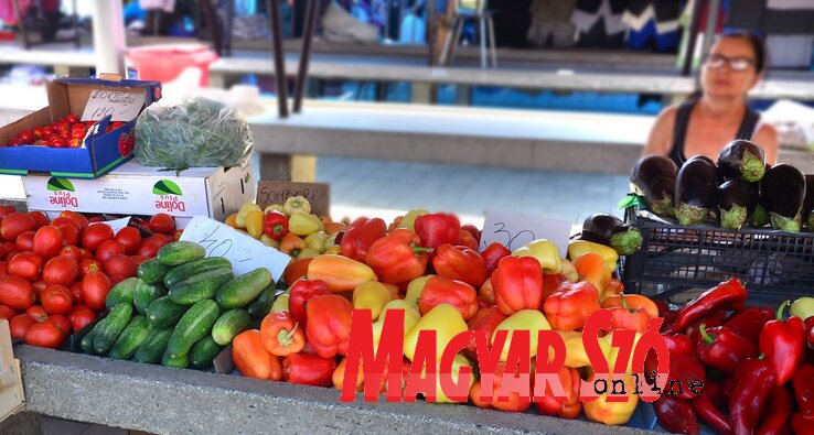A topolyai piacon a tölteni való paprika, Újvidéken pedig a kápiapaprika a legkelendőbb (Fotó: Dávid Csilla)