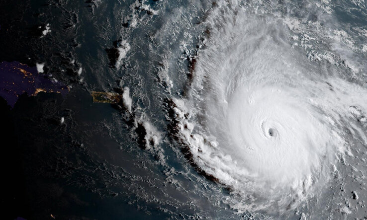Az Irma hurrikán szeme (Fotó: MTI/EPA)