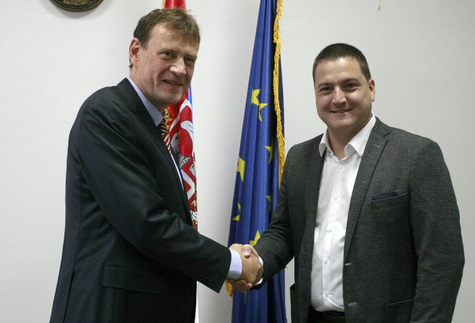 James Roaf és Branko Ružić (Fotó: Beta) James Roaf és Branko Ružić (Fotó: Beta)