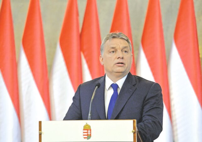 Orbán Viktor a sajtótájékoztatón (Fotó: MTI)