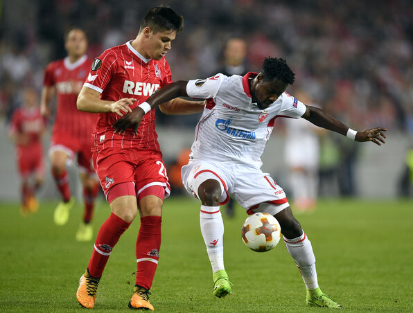 Richmond Boakye (jobbról) gólja döntött Kölnben (Fotó: Beta/AP)