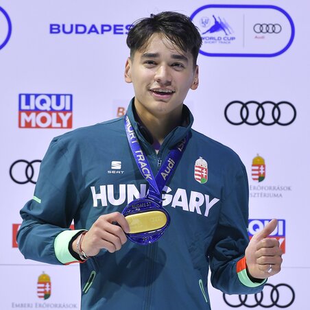 Liu Shaolin Sándor az aranyéremmel (Fotó: MTI)
