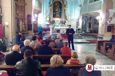 Az előadás a kishegyesi templomban (Lakatsos János felvétele)