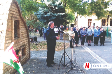Gruber Ferenc beszéde a megemlékezésen (Csincsik Zsolt felvétele)