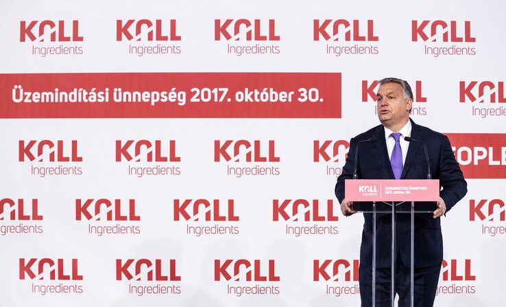 Orbán Viktor beszédet mond a Kall Ingredients Kft. tiszapüspöki izocukorüzemének avatásán (Fotó: MTI) Orbán Viktor beszédet mond a Kall Ingredients Kft. tiszapüspöki izocukorüzemének avatásán (Fotó: MTI)