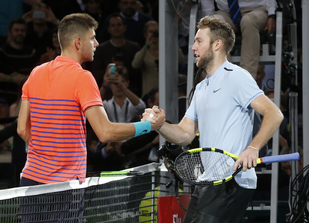 Filip Krajinović és Jack Sock, a párizsi mestertorna két meglepetésembere (Fotó: Beta/AP) Filip Krajinović és Jack Sock, a párizsi mestertorna két meglepetésembere (Fotó: Beta/AP)