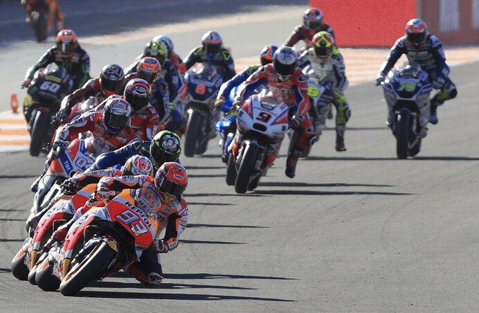 Itt még Marc Márquez vezette a mezőnyt (Fotó: Beta/AP) Itt még Marc Márquez vezette a mezőnyt (Fotó: Beta/AP)