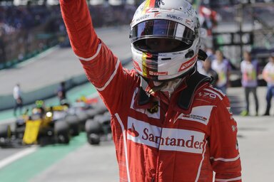 Az interlagosi győzelem vigaszdíj a Ferrarinak és Sebastian Vettelnek (Fotó: Beta/AP)