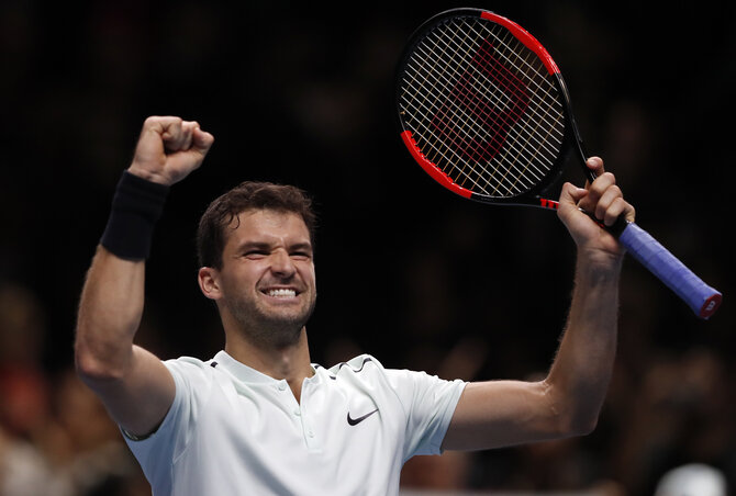 Grigor Dimitrov lesöpörte a pályáról a Nadal verő belga David Goffint (Fotó: Beta/AP)