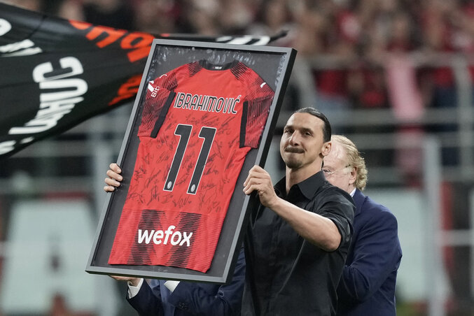 Ibrahimović érzelemdús ceremónián köszönt el a San Siro közönségétől (Fotó: Beta/AP)