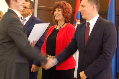 (Balról jobbra) Dr. Tarján László, dr. Zoran Milošević, dr. Dušica Rakić és dr. Halasi Szabolcs