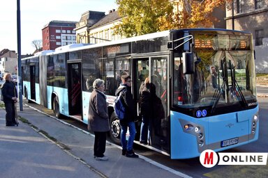 Az új csuklós busz két hete közlekedik a városban (Fotó: Gergely Árpád)