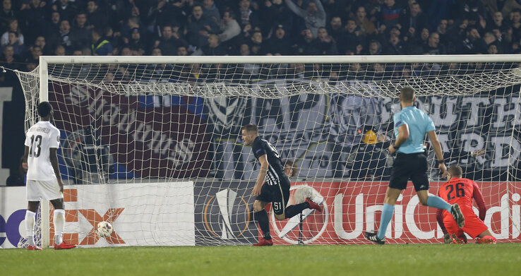 Ognjen Ožegović találata győzelmet jelentett a Partizannak (Fotó: Beta)