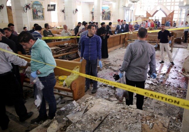 Merénylet a tantai Szent György-templomban, Forrás: MTI/EPA/Haled El-Fiki