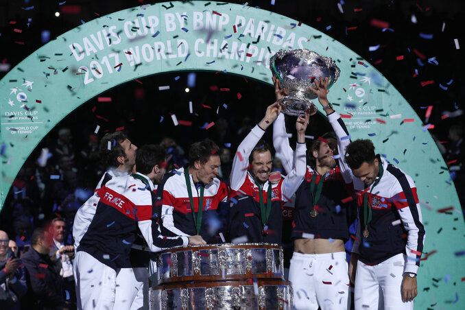 A Davis-kupa-győztes francia csapat (Fotó: Beta/AP)