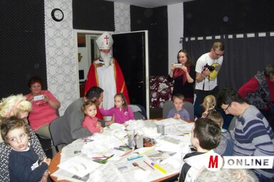 A Mikulás a Mária Rádió szabadkai stúdiójában (Fotó: Patyi Szilárd)