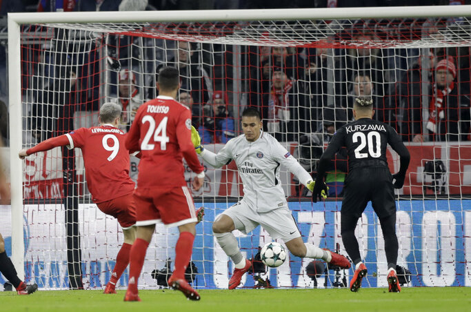 Lewandowski gólja (Fotó: Beta/AP)