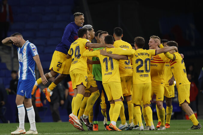 A Barcelona az Espanyol legyőzésével bebiztosította a bajnoki titulust (Fotó: Beta/AP) A Barcelona az Espanyol legyőzésével bebiztosította a bajnoki titulust (Fotó: Beta/AP)
