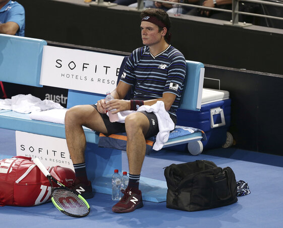 Miloš Raonić Brisbane-ben nem értette, mi történt, mert a teljesen ismeretlen Alex De Minaur ütötte ki (Fotó: Beta/AP)