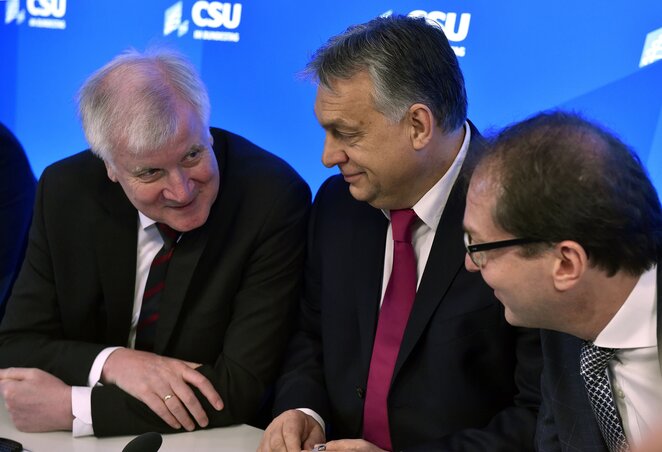 Horst Seehofer, Orbán Viktor és Alexander Dobrindt (Fotó: MTI)
