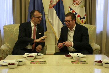 Sem Fabrizi személyesen győződhetett meg a szerbiai málna és szeder minőségéről (Fotó: Beta)