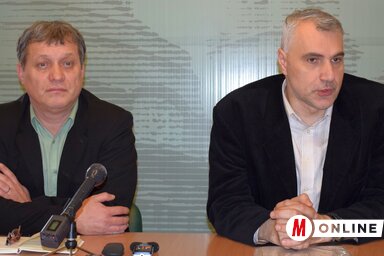 Perpauer Attila és Danilo Popov a sajtótájékoztatón (Máriás Endre felvétele)