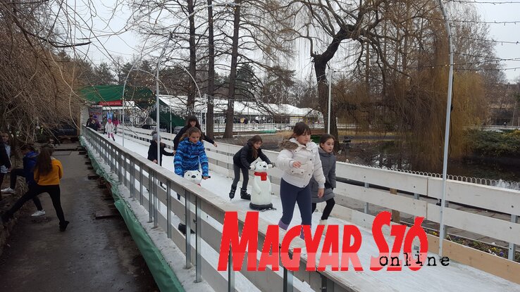 A Duna parkban egy kacskaringós jégpályát alakítottak a Jégerdő rendezvénysorozat keretében, amely kiváló szórakozást nyújt fiataloknak és idősebbeknek egyaránt (Ótos András felvétele) A Duna parkban egy kacskaringós jégpályát alakítottak a Jégerdő rendezvénysorozat keretében, amely kiváló szórakozást nyújt fiataloknak és idősebbeknek egyaránt (Ótos András felvétele)