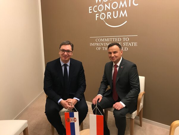 A további szerbiai beruházásokról tárgyalt Andrzej Duda és Aleksandar Vučić (Fotó: Beta)