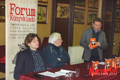 Losoncz Márk, Csorba Béla és Virág Gábor a könyvbemutatón (Góbor Béla felvétele)