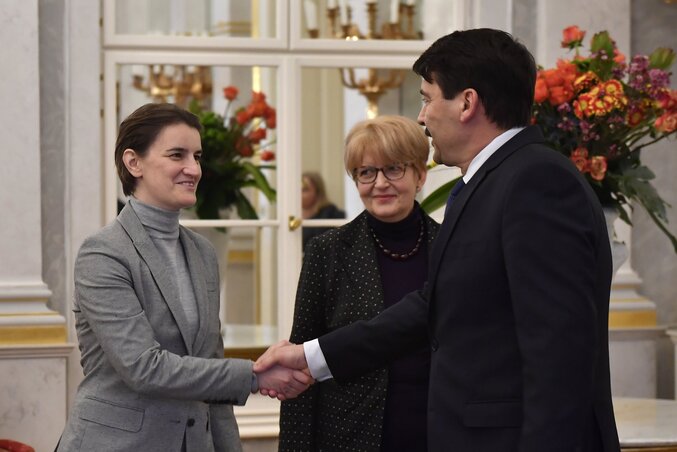 Ana Brnabićot Áder János magyar államfő is fogadta (Fotó: MTI)