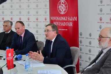 Dr. Dušan Nikolić, Boris Nadlukač, Nyilas Mihály és Zoran Đerić a tegnapi sajtótájékoztatón