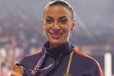 Birmingem, 4.03.2018. -  Srpska atleticarka Ivana Spanovic osvojila je danas zlatnu medalju u skoku u dalj na dvoranskom Svetskom prvenstvu u Birmingemu rezultatom sest metara i 96 centimetara. (BETAPHOTO/Atletski savez Srbije/LUKA BANDA/DS)