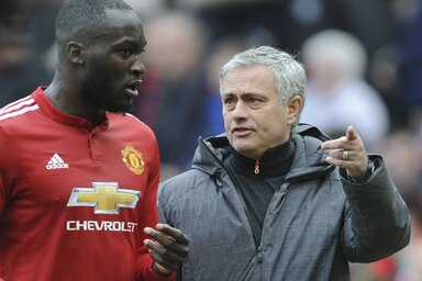 A manchesteri visszavágó két legfontosabb alakja? Lukaku és Mourinho (Fotó: Beta/AP)