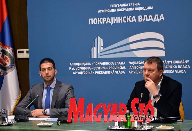 Vanja Udovičić, a szervezőbizottság elnöke és Igor Mirović tartományi kormányfő, a szervezőbizottság egyik társelnöke (Dávid Csilla felvétele)